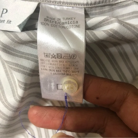 ERMENEGILDO ZEGNA Comfort Fit Long Sleeve Button Down Shirt 42/16 1/2 - Picture 8 of 8